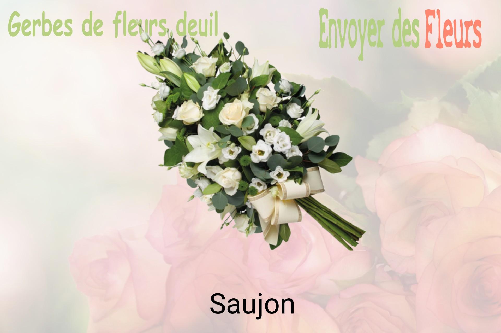 Gerbe de fleurs de deuil livrée à Saujon